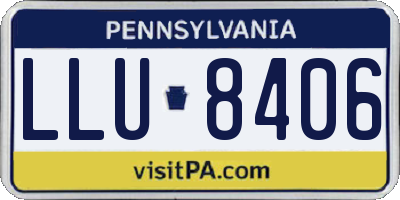 PA license plate LLU8406