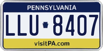 PA license plate LLU8407