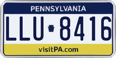 PA license plate LLU8416