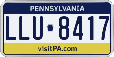 PA license plate LLU8417