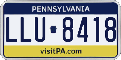 PA license plate LLU8418