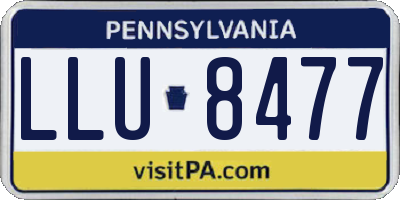 PA license plate LLU8477