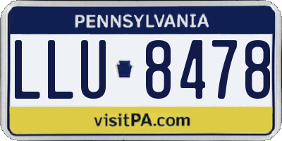PA license plate LLU8478