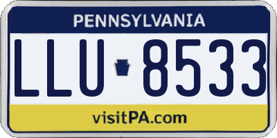PA license plate LLU8533