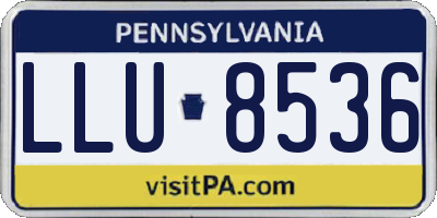 PA license plate LLU8536