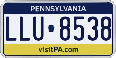 PA license plate LLU8538