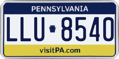 PA license plate LLU8540