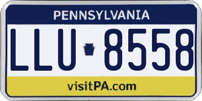 PA license plate LLU8558