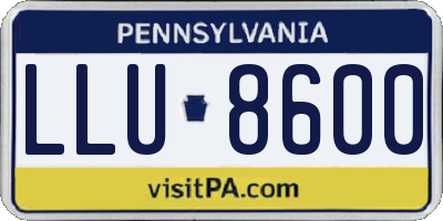 PA license plate LLU8600