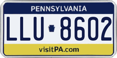 PA license plate LLU8602