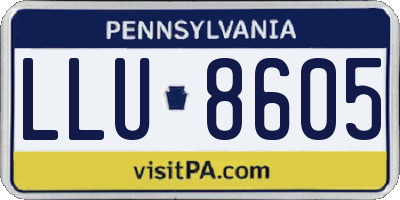 PA license plate LLU8605