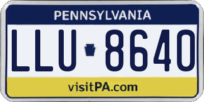 PA license plate LLU8640