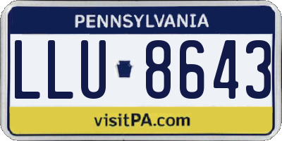 PA license plate LLU8643