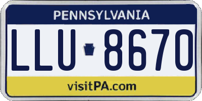 PA license plate LLU8670
