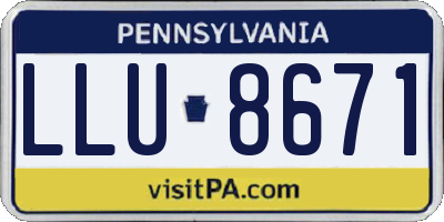 PA license plate LLU8671