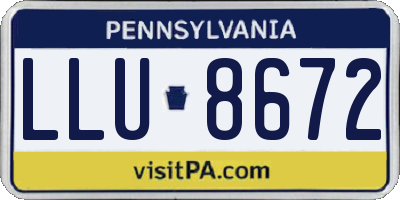 PA license plate LLU8672