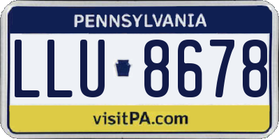 PA license plate LLU8678