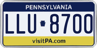 PA license plate LLU8700