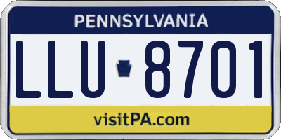 PA license plate LLU8701
