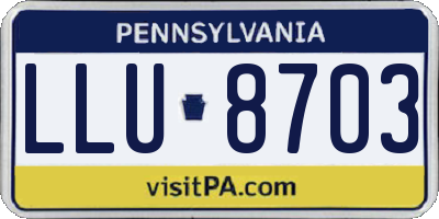 PA license plate LLU8703