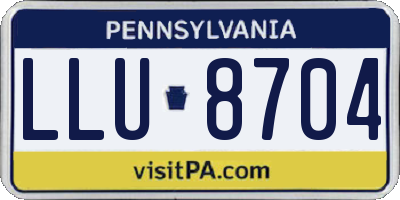 PA license plate LLU8704