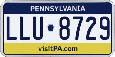 PA license plate LLU8729