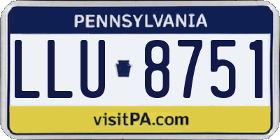 PA license plate LLU8751