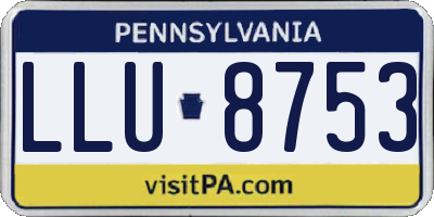 PA license plate LLU8753