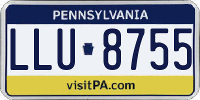 PA license plate LLU8755