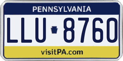 PA license plate LLU8760