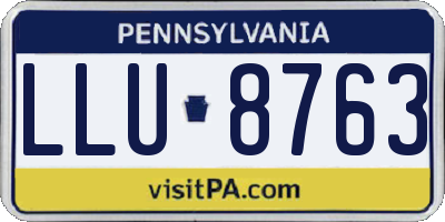PA license plate LLU8763