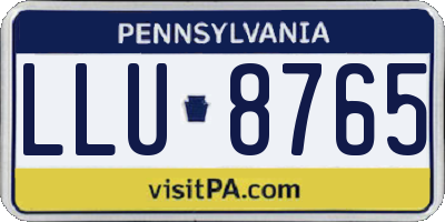 PA license plate LLU8765