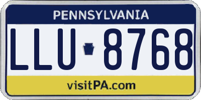 PA license plate LLU8768