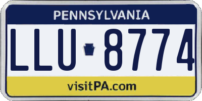 PA license plate LLU8774