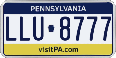 PA license plate LLU8777