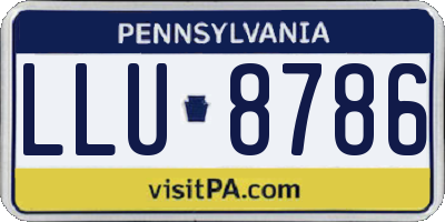 PA license plate LLU8786