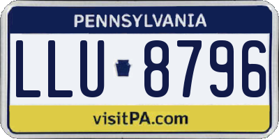 PA license plate LLU8796