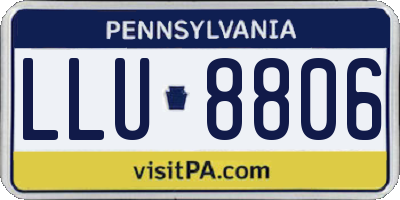 PA license plate LLU8806