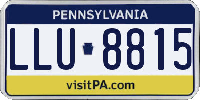 PA license plate LLU8815