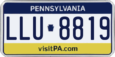 PA license plate LLU8819