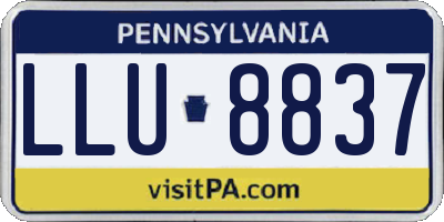 PA license plate LLU8837