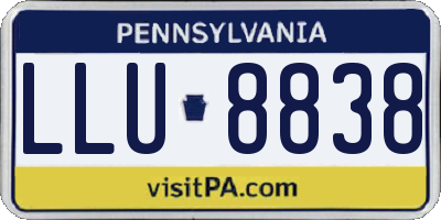 PA license plate LLU8838