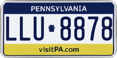 PA license plate LLU8878