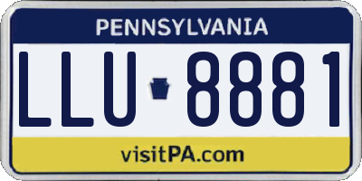PA license plate LLU8881