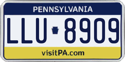 PA license plate LLU8909