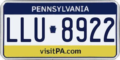 PA license plate LLU8922