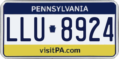PA license plate LLU8924