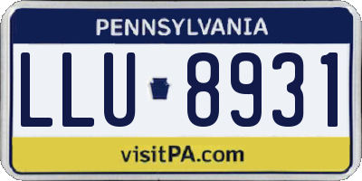 PA license plate LLU8931