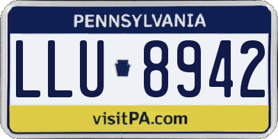 PA license plate LLU8942