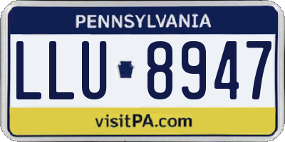 PA license plate LLU8947